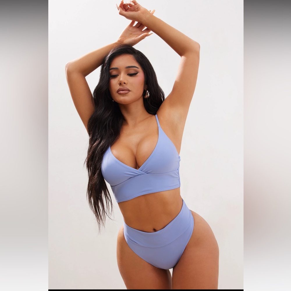 NEW W/ Tags Fashion Nova The Joy Of The Beach 2 Piece Bikini Set Sky Blue Medium